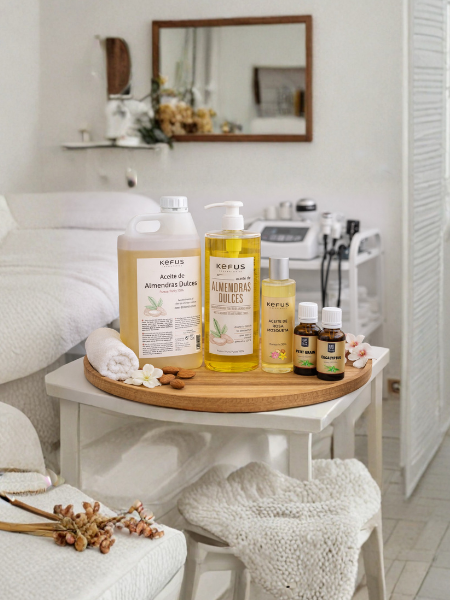 Aceites vegetales y esenciales profesionales de Kefus