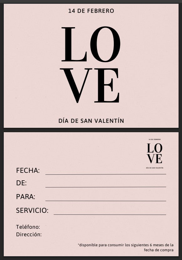 Tarjeta Regalo San Valentín