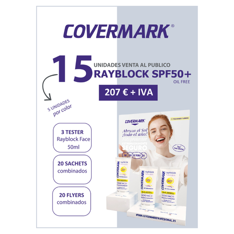 Promoción Expositor Rayblock Face Plus 50+ Pieles grasas de Covermark