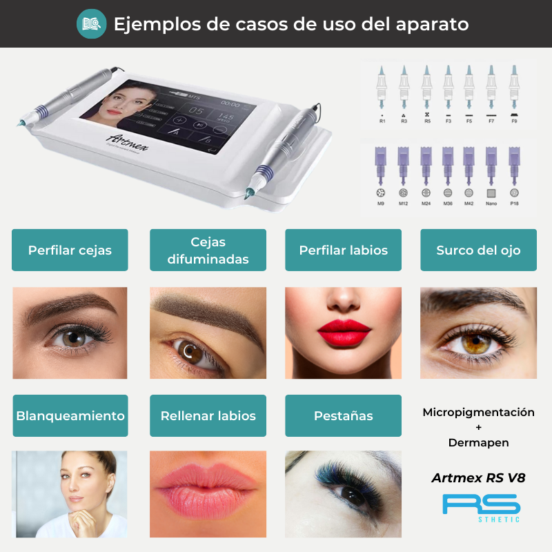 Micropigmentación + Dermapen Artmex RS V8: cartuchos (detalle 10)