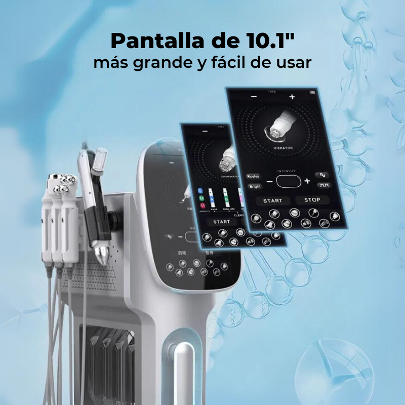 Hidrodermoabrasión con analizador de la piel multifunción 10 en 1 F88U1: pantalla