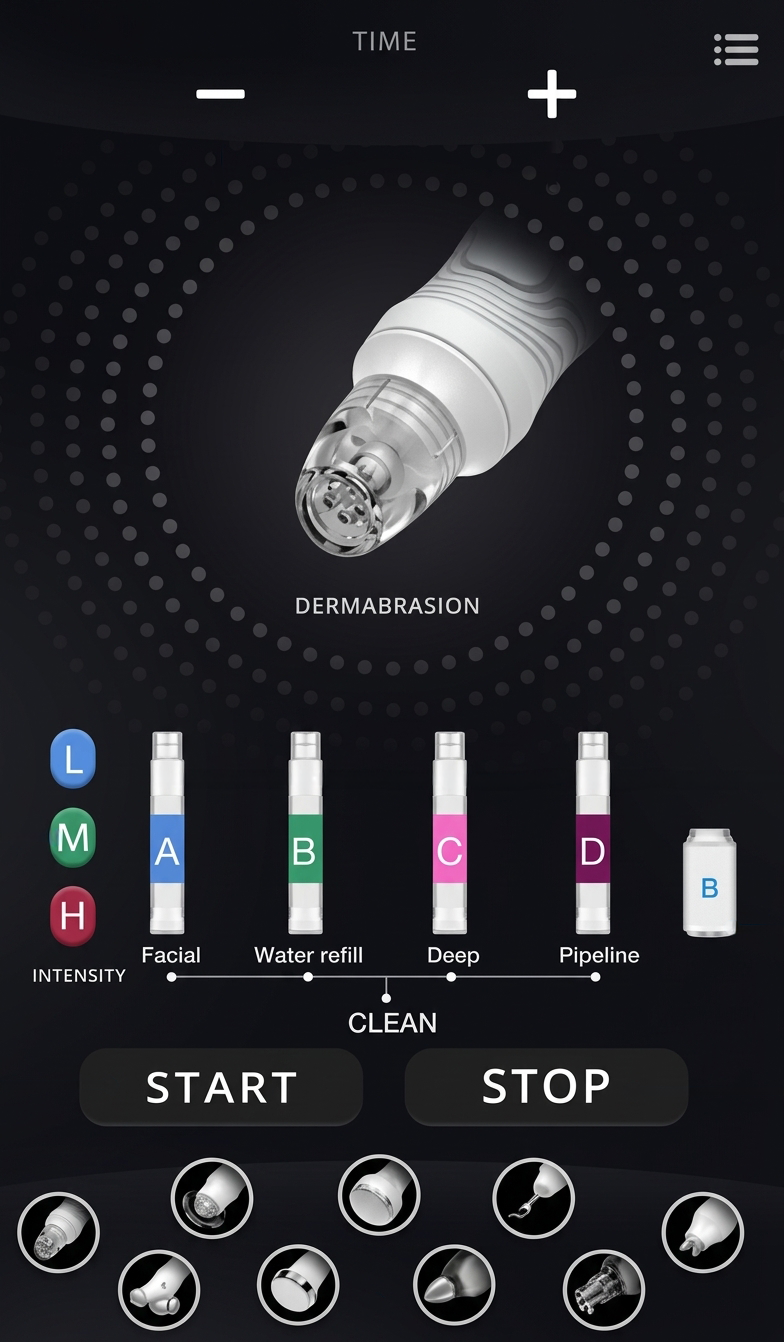 Hidrodermoabrasión con analizador de la piel multifunción 10 en 1 F88U1: pantalla o accesorio (detalle 32)