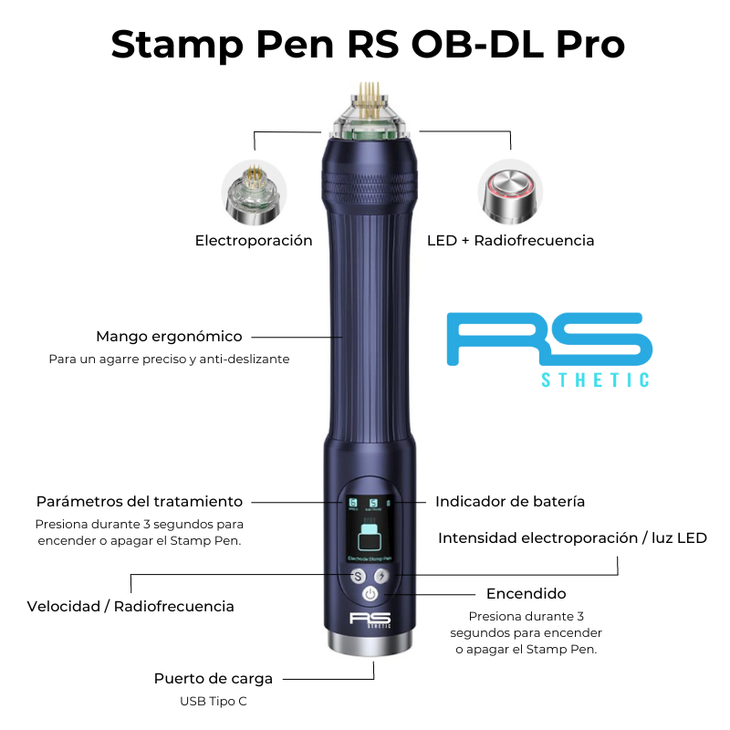 Electroporador Stamp Pen OB-DL Pro: detalle del equipo (detalle 7)