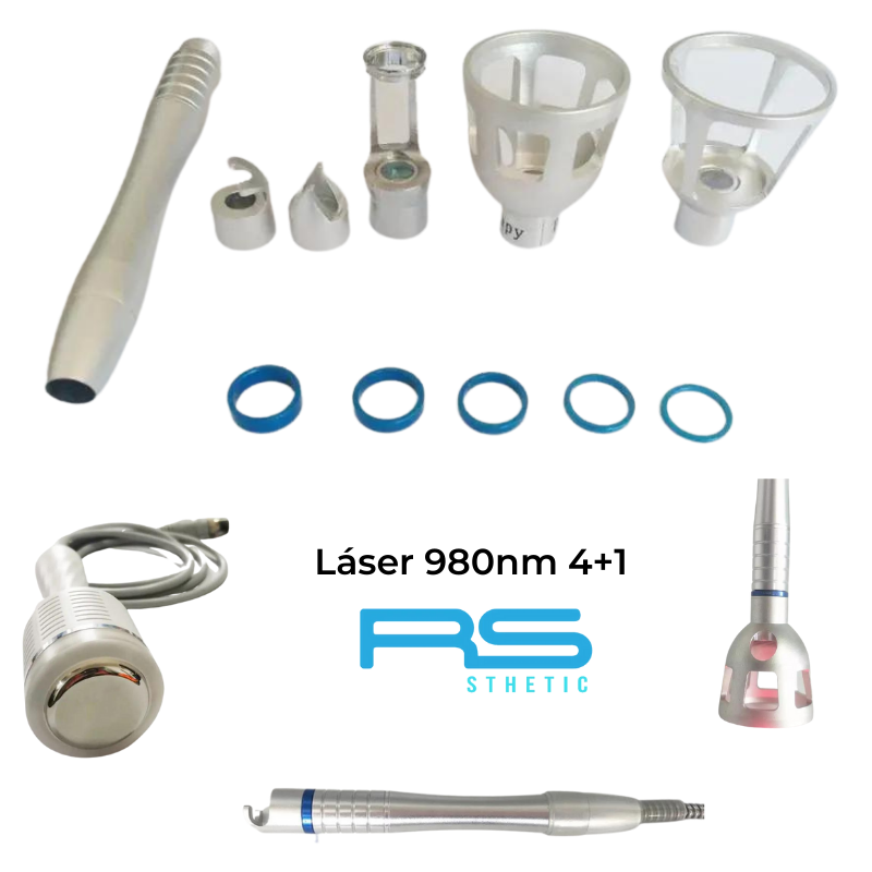 Láser 980 nm 4+1 RS P01: manípulos y Cabezales
